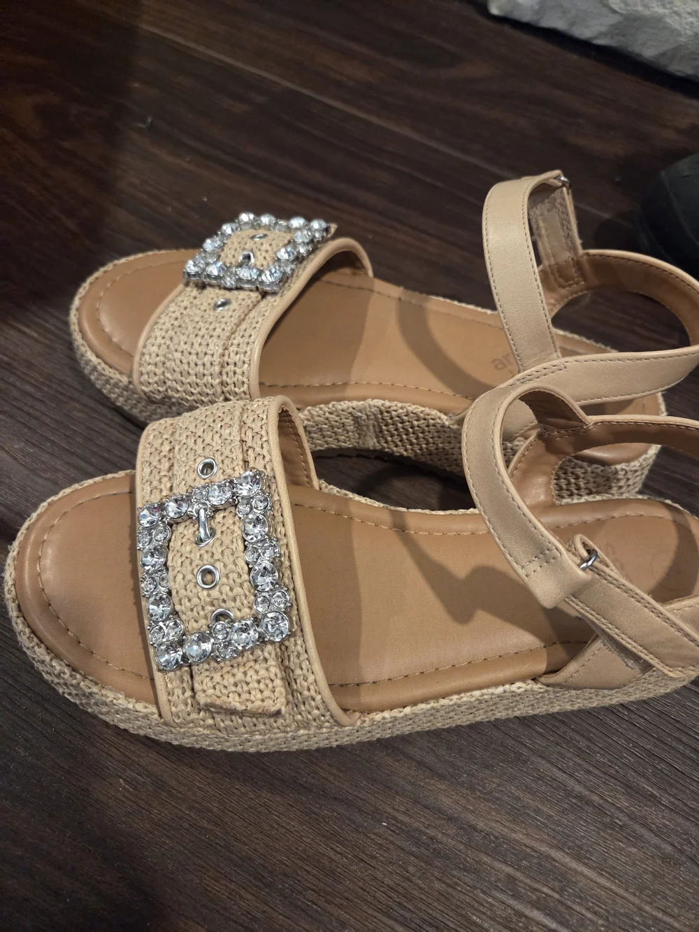 Art Class Girls Sandals Crystal Buckle Tan Sandals
